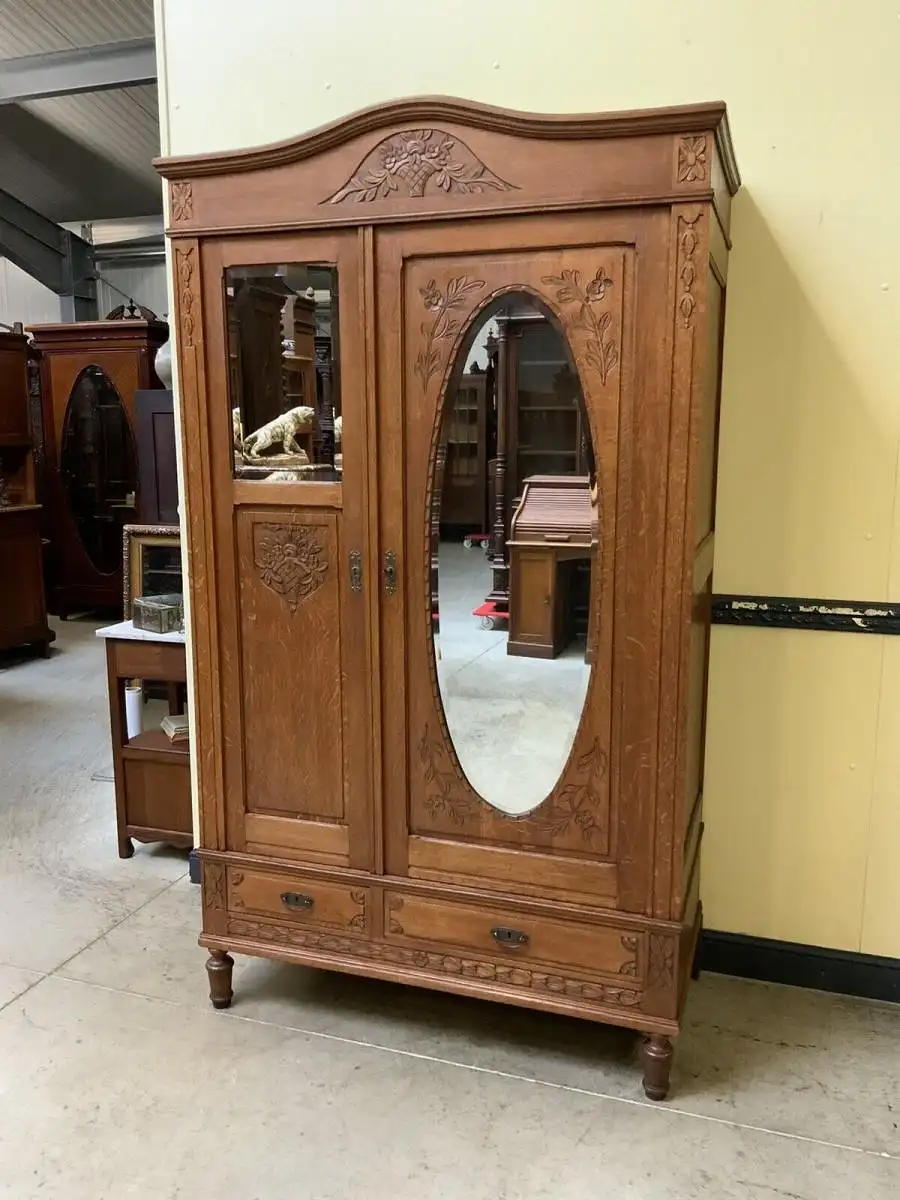 Antiker Jugendstil Wäscheschrank, Kleiderschrank  -   Lieferung möglich! 0