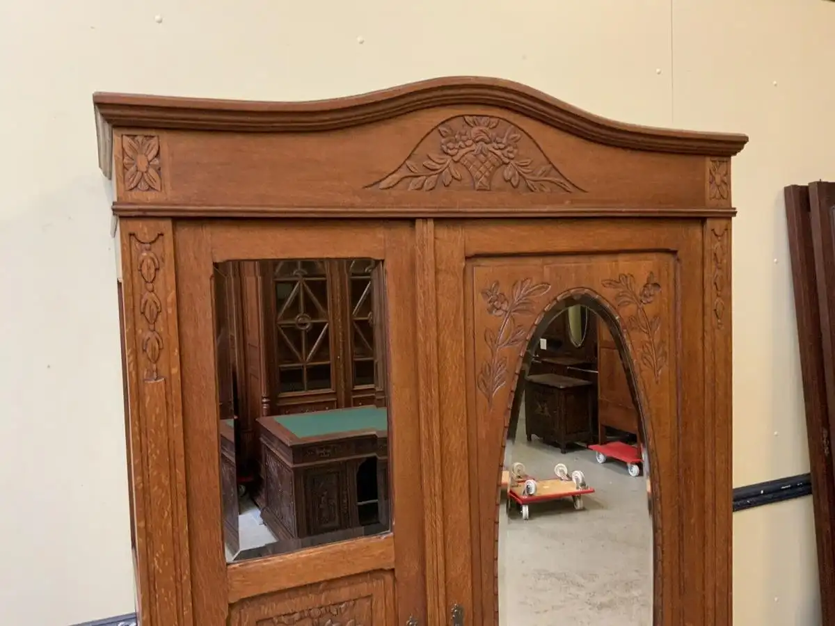 Antiker Jugendstil Wäscheschrank, Kleiderschrank  -   Lieferung möglich! 12