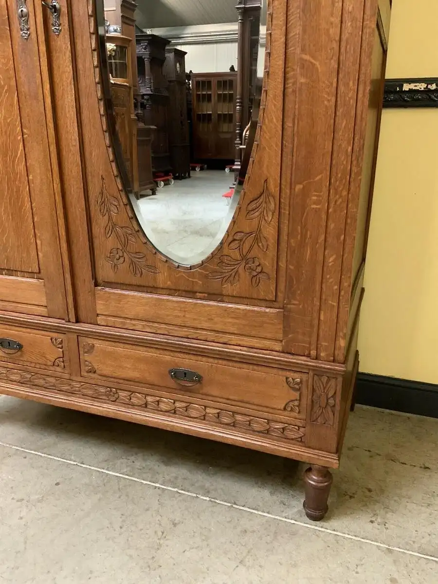 Antiker Jugendstil Wäscheschrank, Kleiderschrank  -   Lieferung möglich! 14