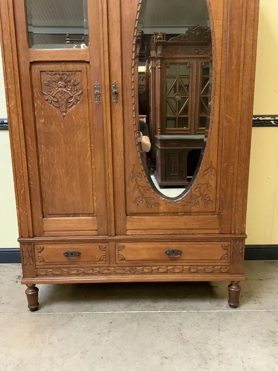 Antiker Jugendstil Wäscheschrank, Kleiderschrank  -   Lieferung möglich! 8