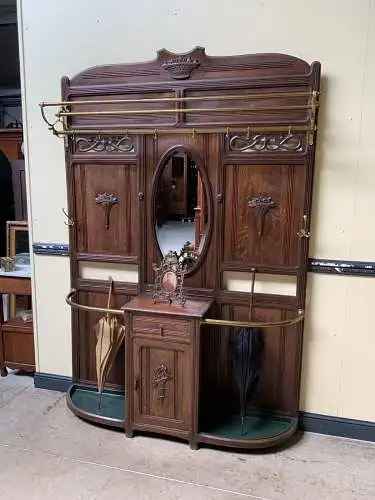 Antike Jugendstil Garderobe mit Schrank und Schub - Lieferung möglich!