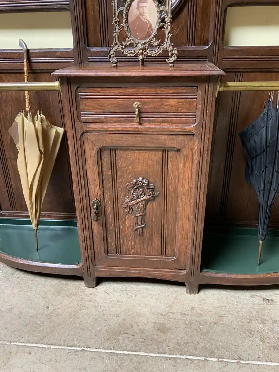 Antike Jugendstil Garderobe mit Schrank und Schub - Lieferung möglich! 16