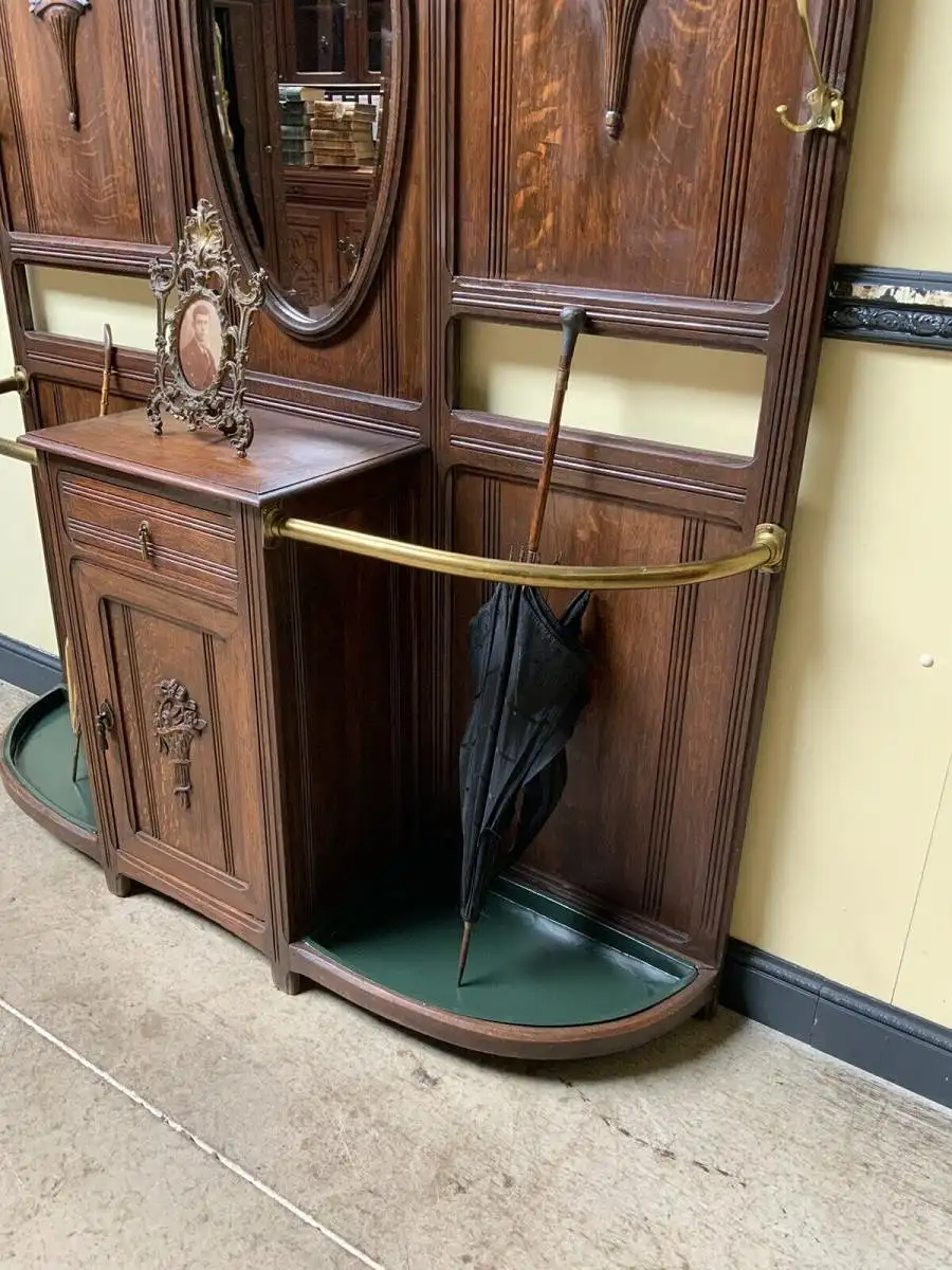 Antike Jugendstil Garderobe mit Schrank und Schub - Lieferung möglich! 17