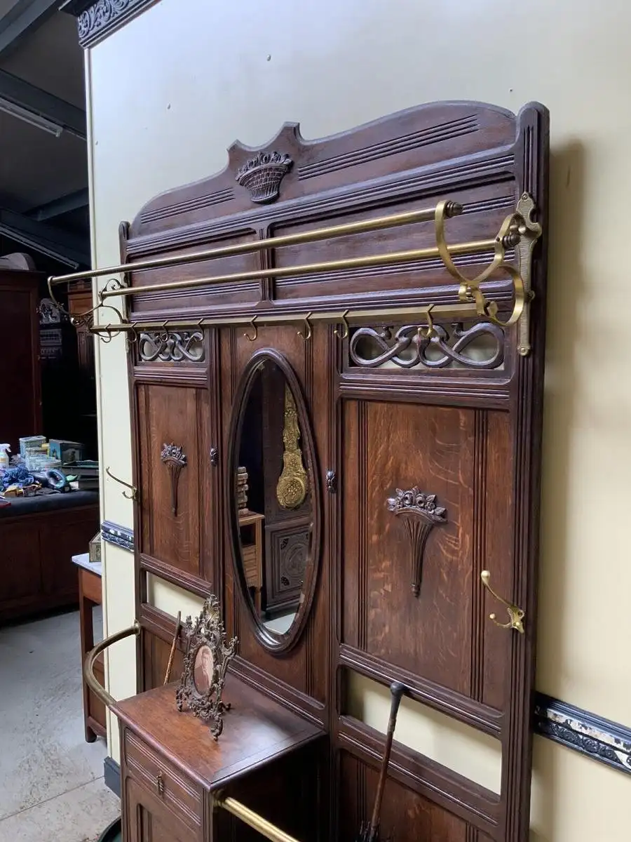 Antike Jugendstil Garderobe mit Schrank und Schub - Lieferung möglich! 5