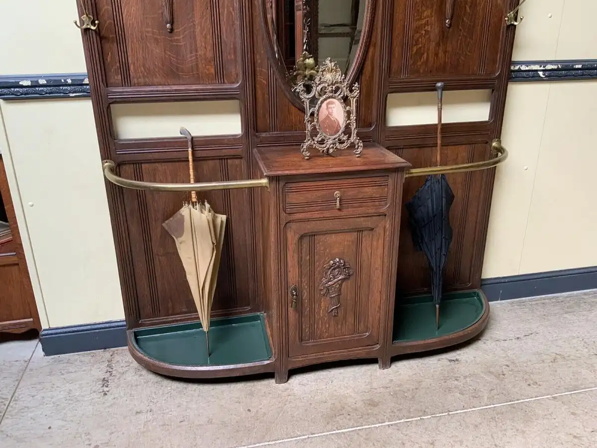 Antike Jugendstil Garderobe mit Schrank und Schub - Lieferung möglich! 8