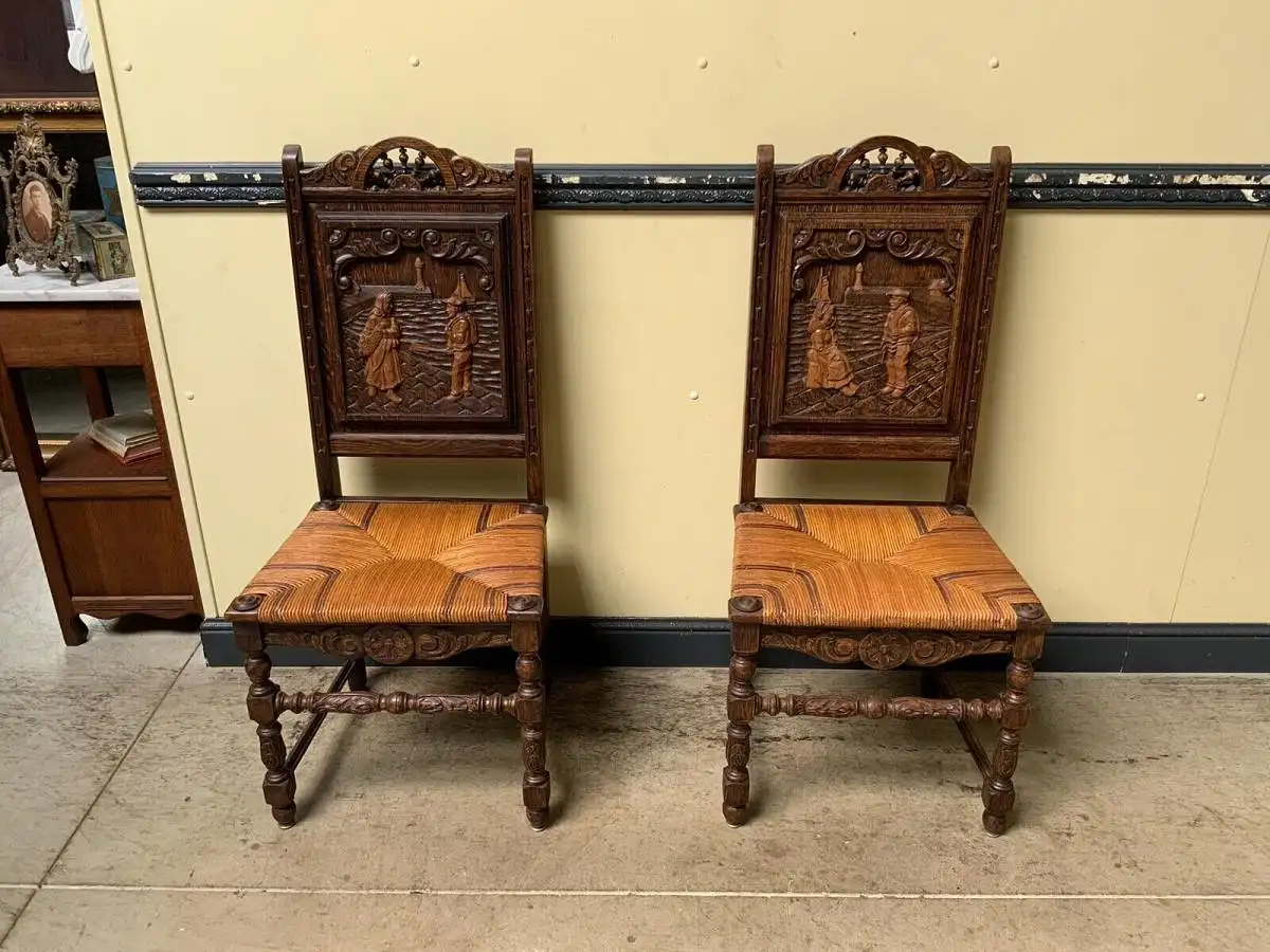 2 antike große Bretonische Stühle - Traumhaft - Lieferung möglich!