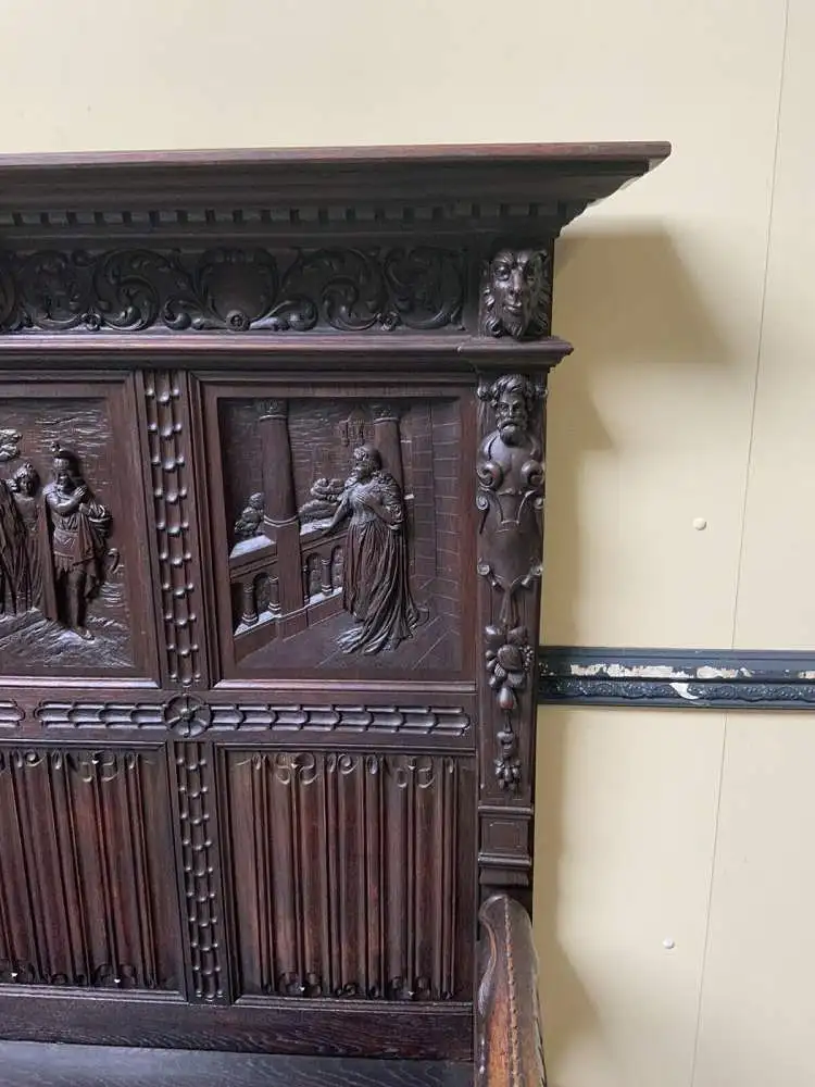 Antike imposante Neogotische Truhen Bank - Sensationell - Lieferung möglich! 14