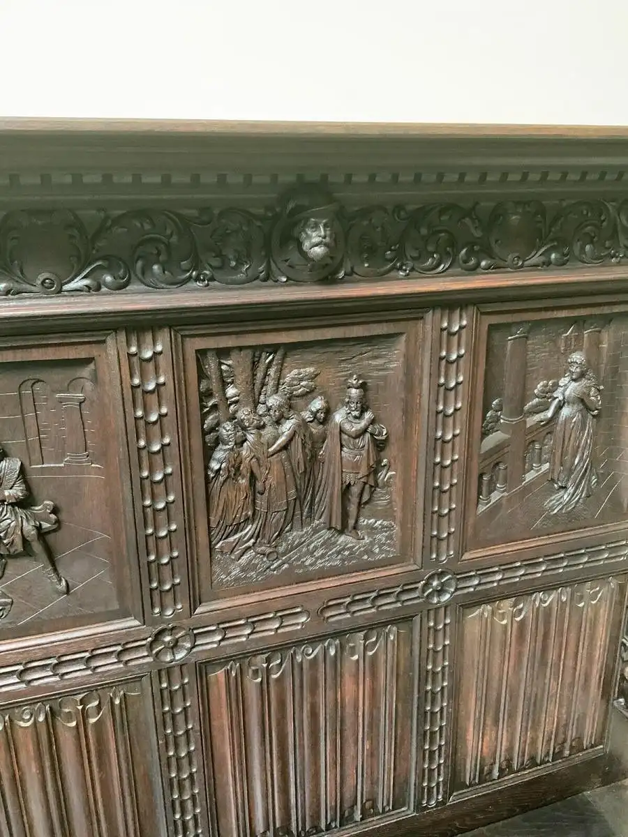 Antike imposante Neogotische Truhen Bank - Sensationell - Lieferung möglich! 16