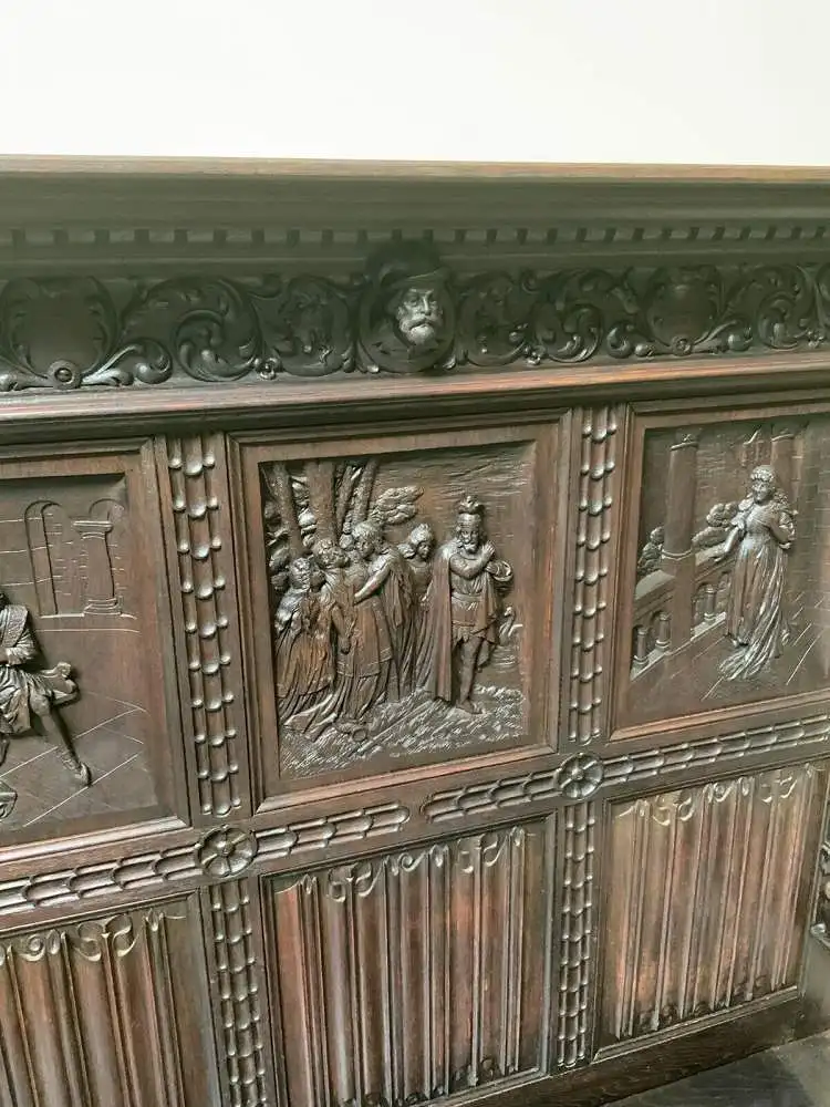 Antike imposante Neogotische Truhen Bank - Sensationell - Lieferung möglich! 16