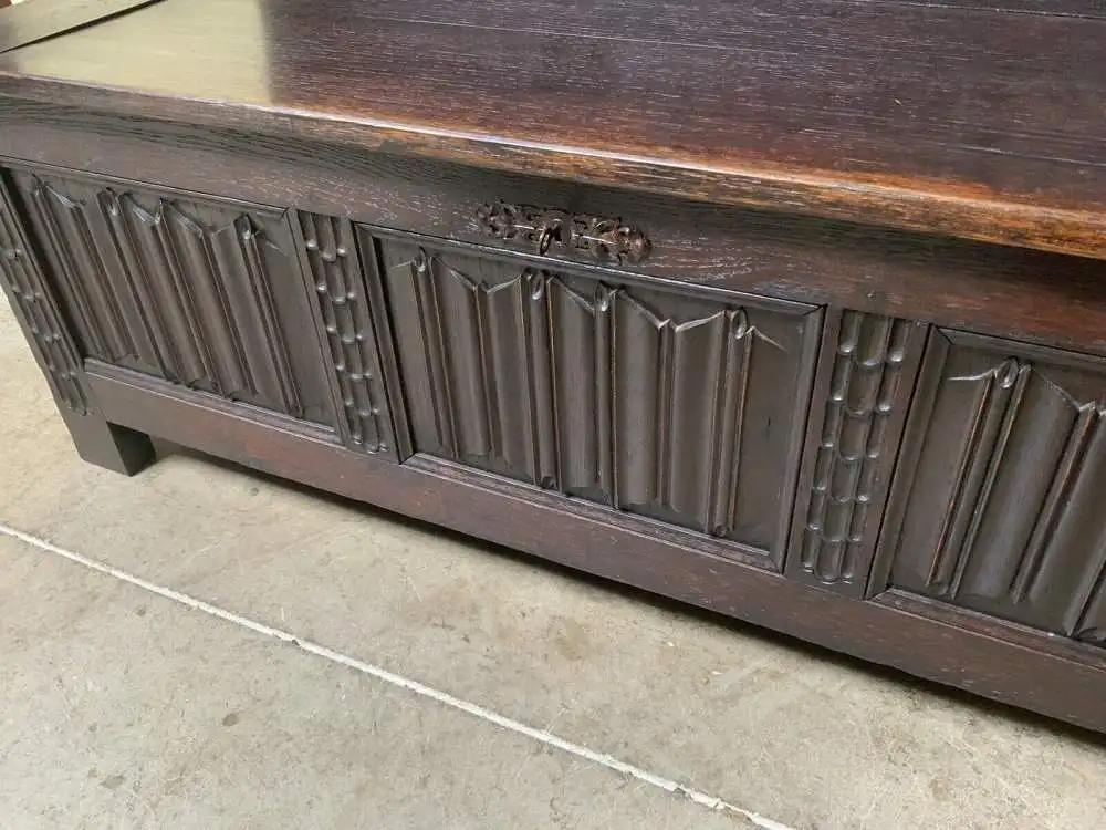Antike imposante Neogotische Truhen Bank - Sensationell - Lieferung möglich! 22