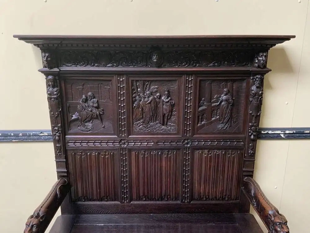 Antike imposante Neogotische Truhen Bank - Sensationell - Lieferung möglich! 9