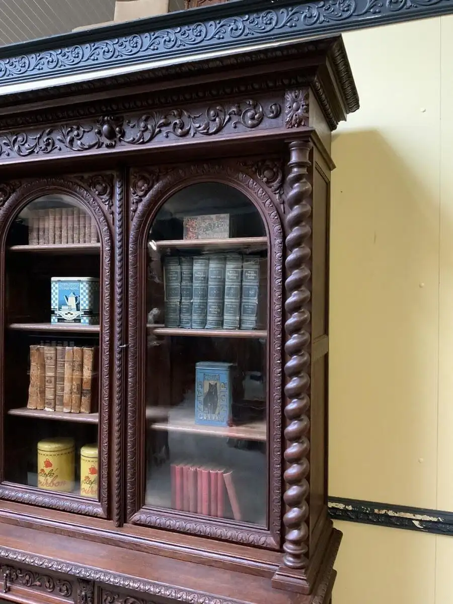 Antiker imposanter Historismus Bücherschrank, Vitrine - Lieferung möglich! 10