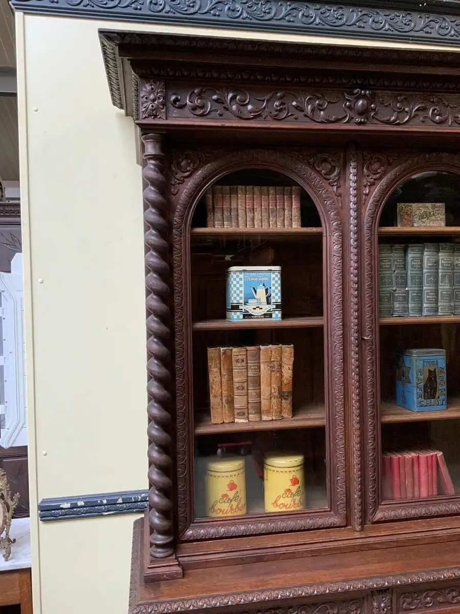 Antiker imposanter Historismus Bücherschrank, Vitrine - Lieferung möglich! 11