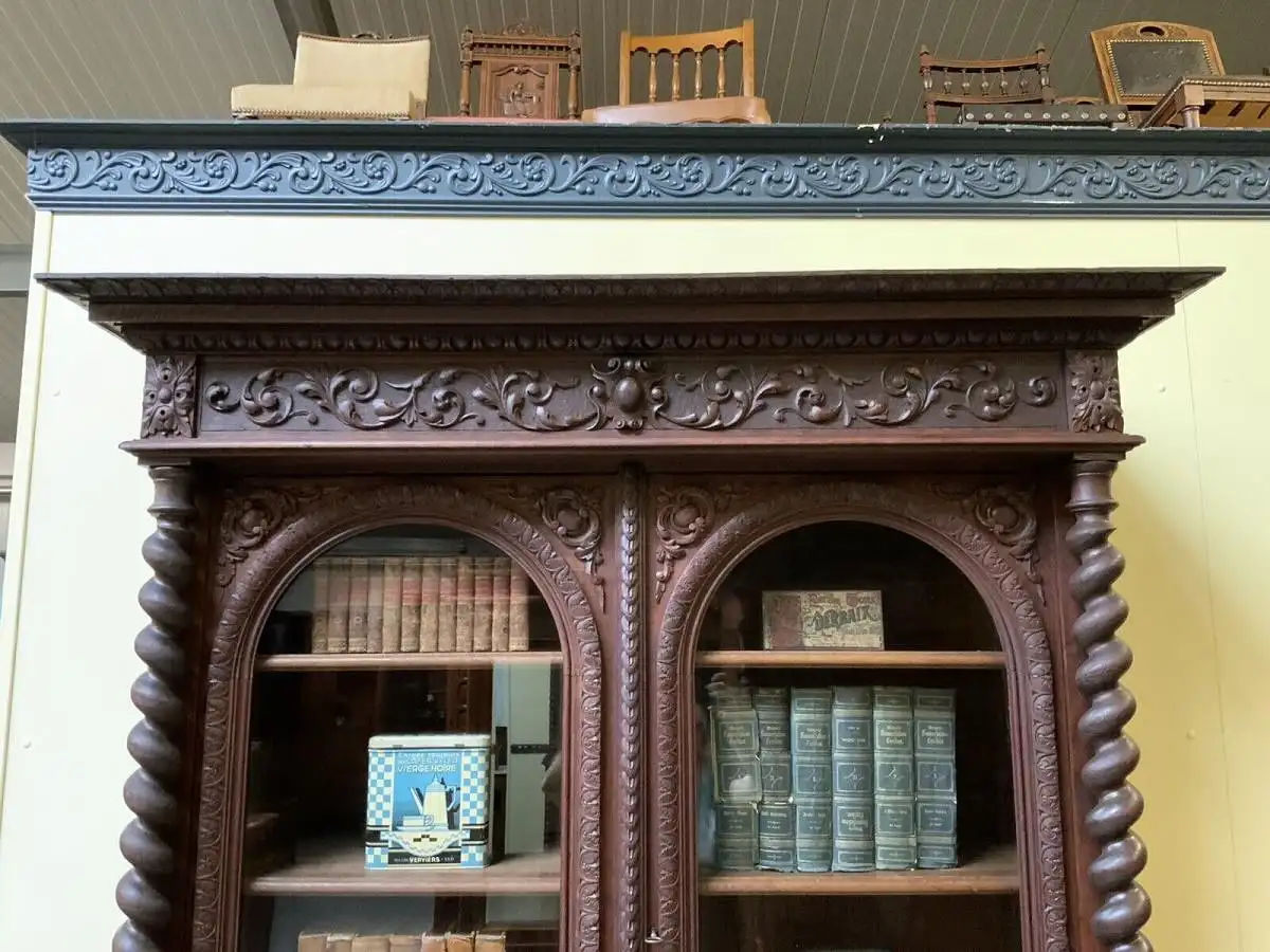 Antiker imposanter Historismus Bücherschrank, Vitrine - Lieferung möglich! 12