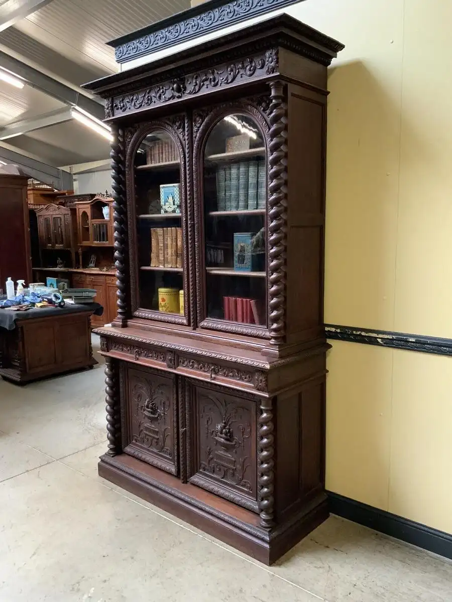 Antiker imposanter Historismus Bücherschrank, Vitrine - Lieferung möglich! 2