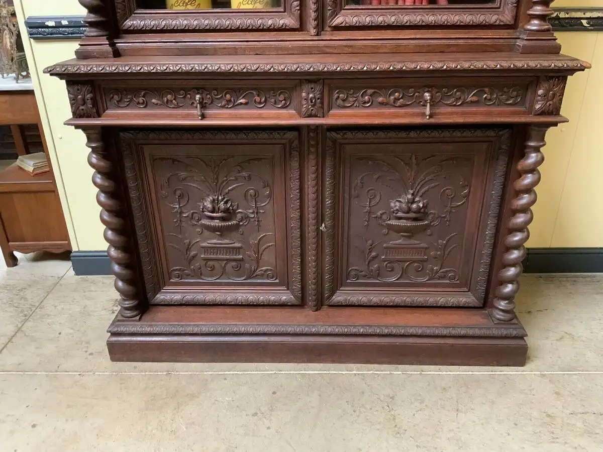 Antiker imposanter Historismus Bücherschrank, Vitrine - Lieferung möglich! 6