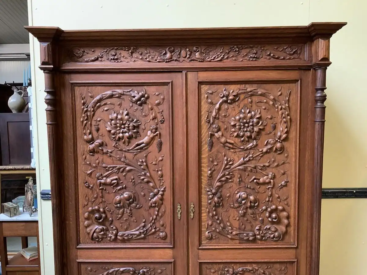 Antiker Neorenaissance Säulen Kleiderschrank - Sensationell - Lieferung möglich! 6