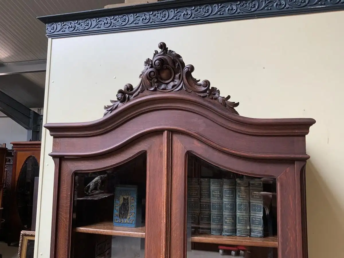 Antike Historismus Vitrine, Bücherschrank - Louis XV - Lieferung möglich! 11