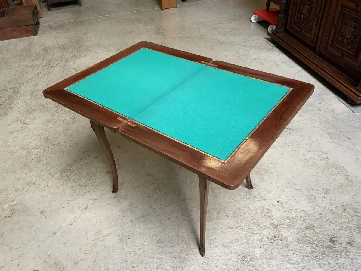 Antiker Jugendstil Spieltisch, Tisch, Intarsien, Bronze,  - Lieferung möglich! 10