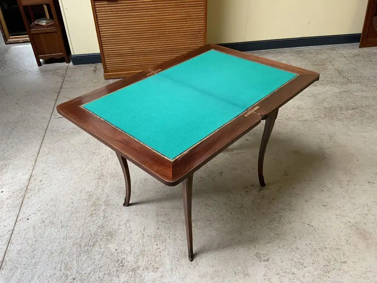 Antiker Jugendstil Spieltisch, Tisch, Intarsien, Bronze,  - Lieferung möglich! 11