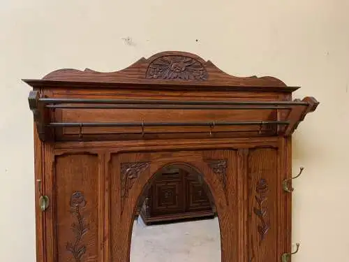 Antike Jugendstil Garderobe mit Schrank und Schub, - Lieferung möglich!