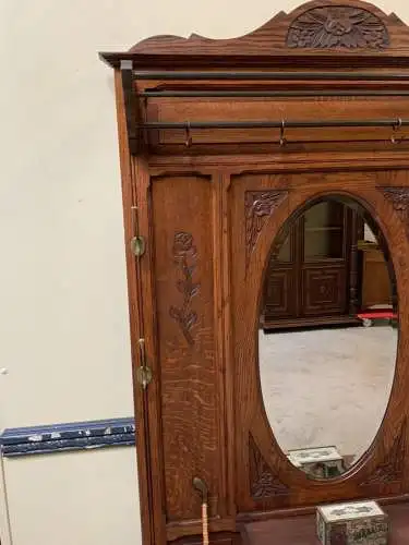 Antike Jugendstil Garderobe mit Schrank und Schub, - Lieferung möglich!