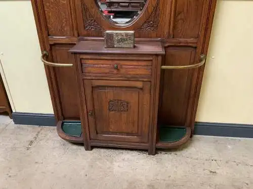 Antike Jugendstil Garderobe mit Schrank und Schub, - Lieferung möglich!