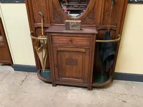 Antike Jugendstil Garderobe mit Schrank und Schub, - Lieferung möglich!