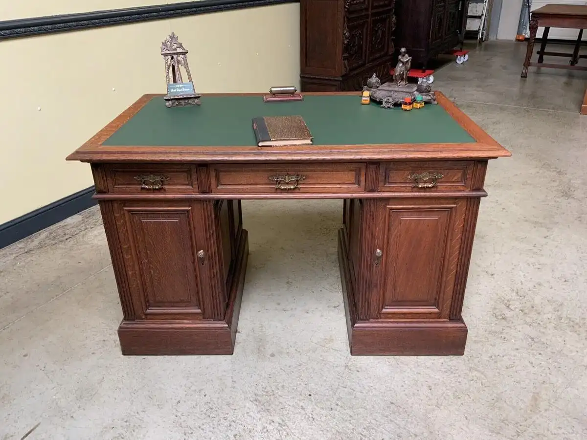 Antiker frei aufstellbarer Jugendstil Schreibtisch - Lieferung möglich! 0