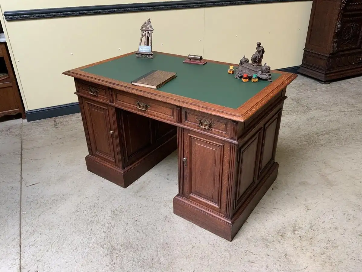 Antiker frei aufstellbarer Jugendstil Schreibtisch - Lieferung möglich! 10