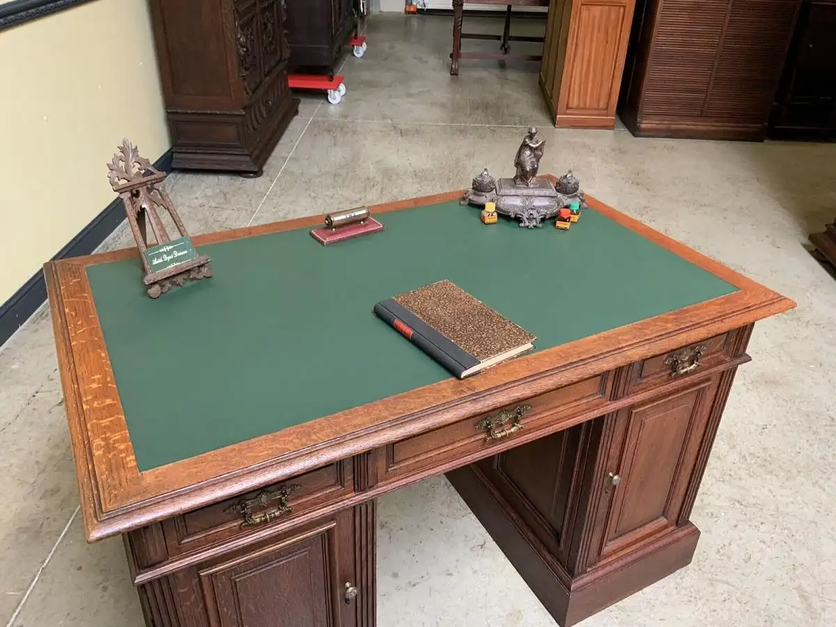 Antiker frei aufstellbarer Jugendstil Schreibtisch - Lieferung möglich! 14