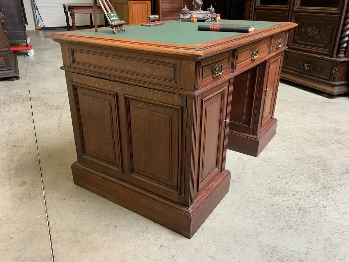 Antiker frei aufstellbarer Jugendstil Schreibtisch - Lieferung möglich! 15