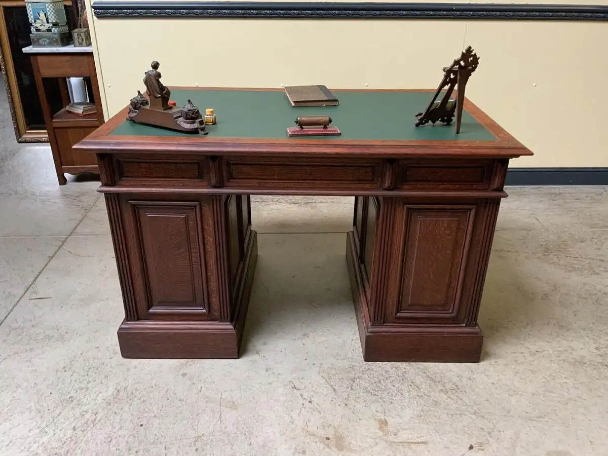 Antiker frei aufstellbarer Jugendstil Schreibtisch - Lieferung möglich! 20