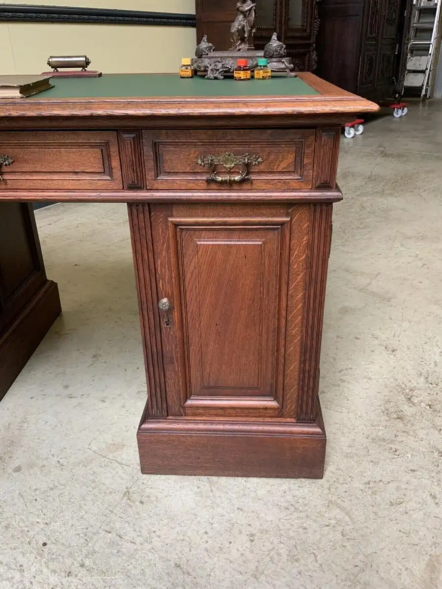Antiker frei aufstellbarer Jugendstil Schreibtisch - Lieferung möglich! 8