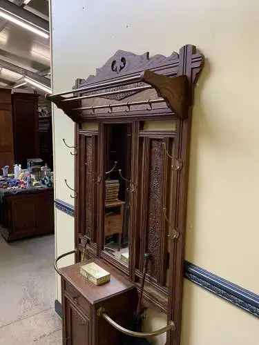 Antike Art Deco Garderobe mit Schrank,  Schub - Traumhaft - Lieferung möglich!