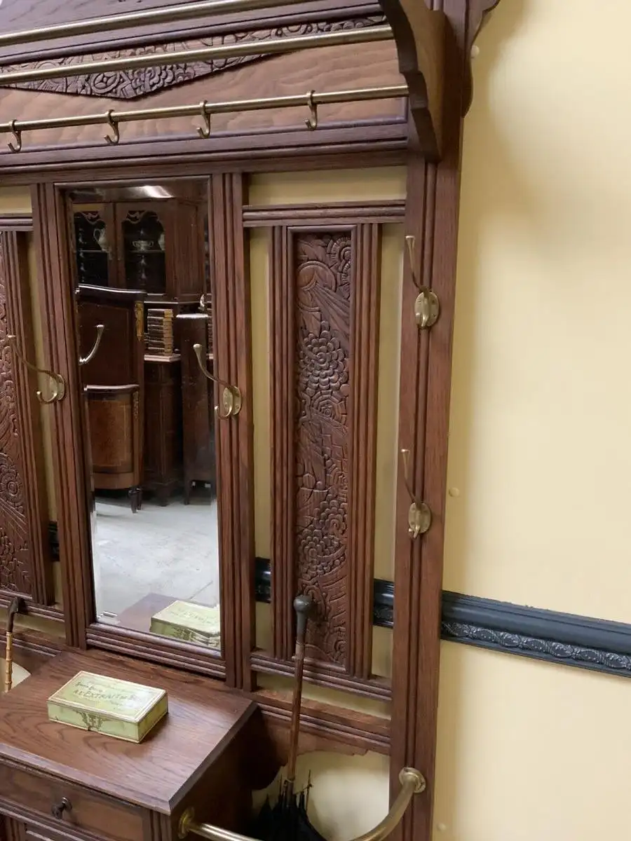 Antike Art Deco Garderobe mit Schrank,  Schub - Traumhaft - Lieferung möglich! 11