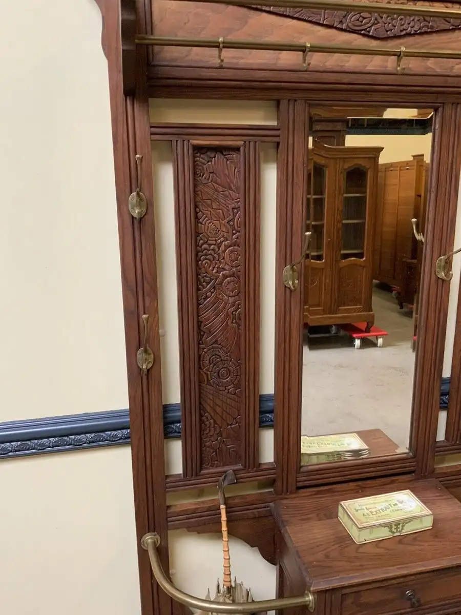 Antike Art Deco Garderobe mit Schrank,  Schub - Traumhaft - Lieferung möglich! 13
