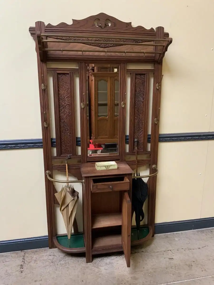Antike Art Deco Garderobe mit Schrank,  Schub - Traumhaft - Lieferung möglich! 17