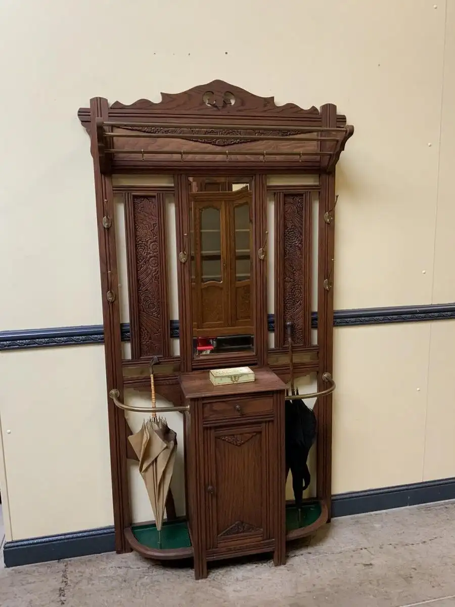 Antike Art Deco Garderobe mit Schrank,  Schub - Traumhaft - Lieferung möglich! 2