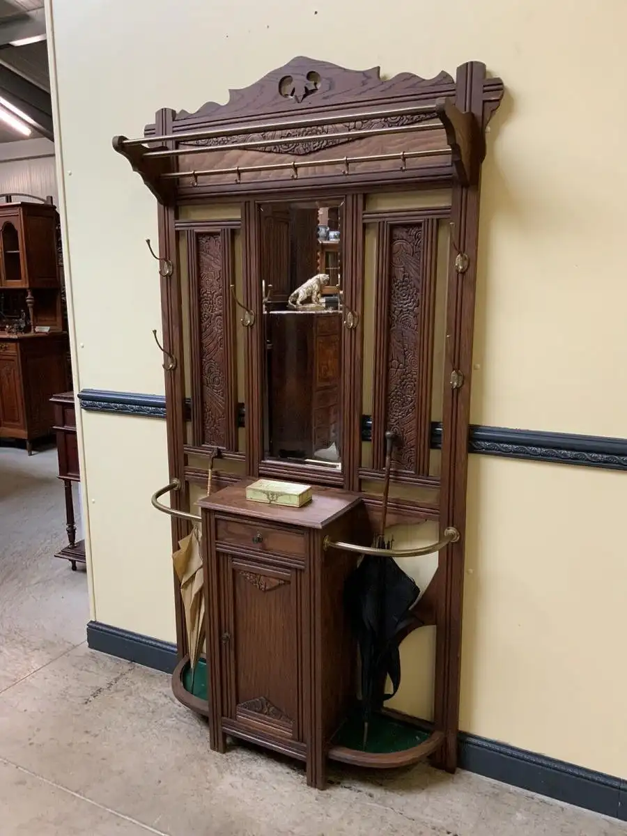 Antike Art Deco Garderobe mit Schrank,  Schub - Traumhaft - Lieferung möglich! 3