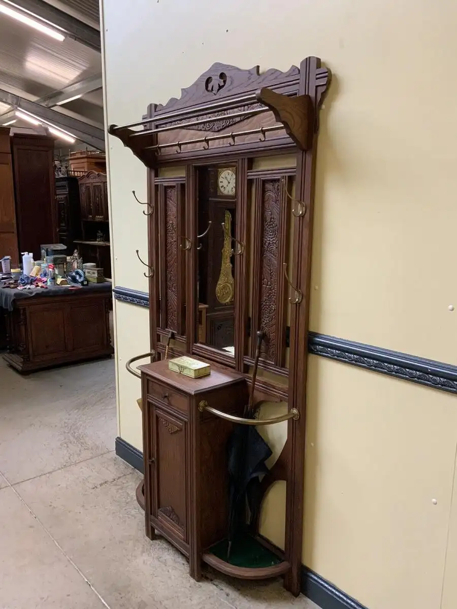 Antike Art Deco Garderobe mit Schrank,  Schub - Traumhaft - Lieferung möglich! 4