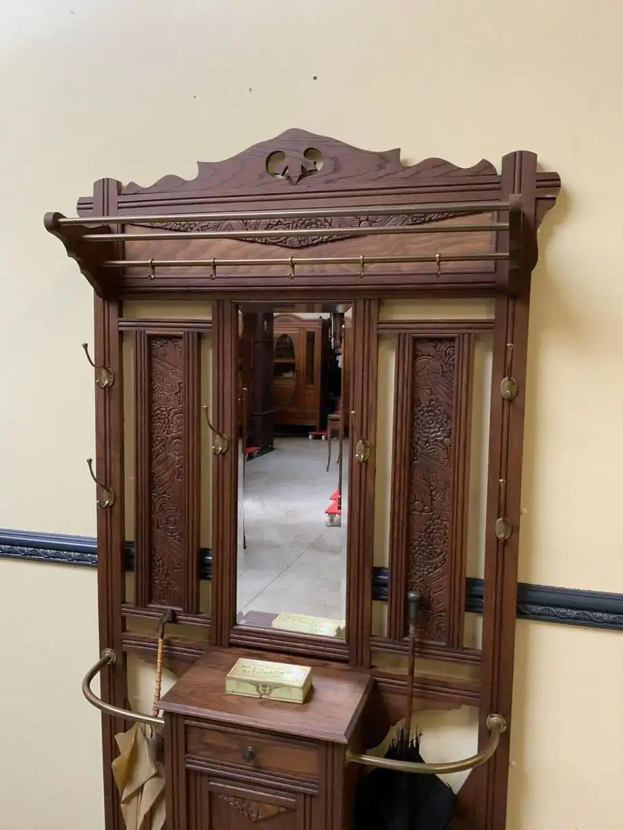 Antike Art Deco Garderobe mit Schrank,  Schub - Traumhaft - Lieferung möglich! 6