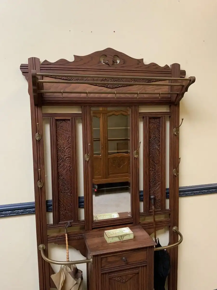 Antike Art Deco Garderobe mit Schrank,  Schub - Traumhaft - Lieferung möglich! 7