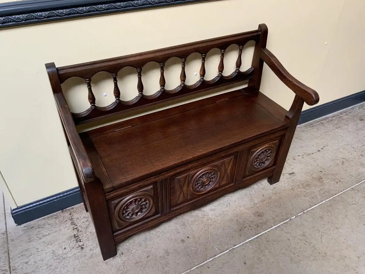 Antike Bretonische Truhen Bank, Traumhaft schön - Lieferung möglich! 8