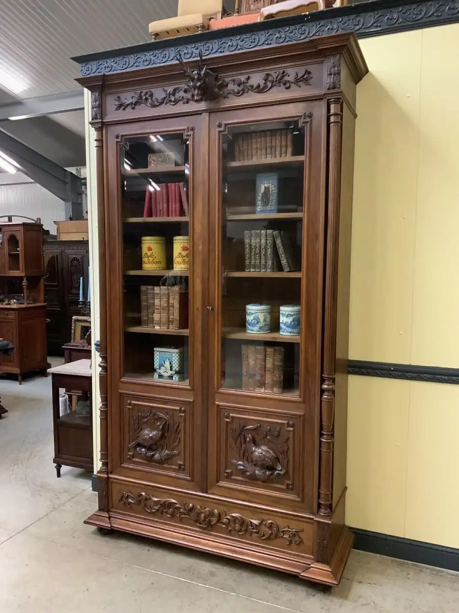 Antik - Bücherschrank, Vitrine, Jagd Schrank - Gründerzeit - Lieferung möglich! 1
