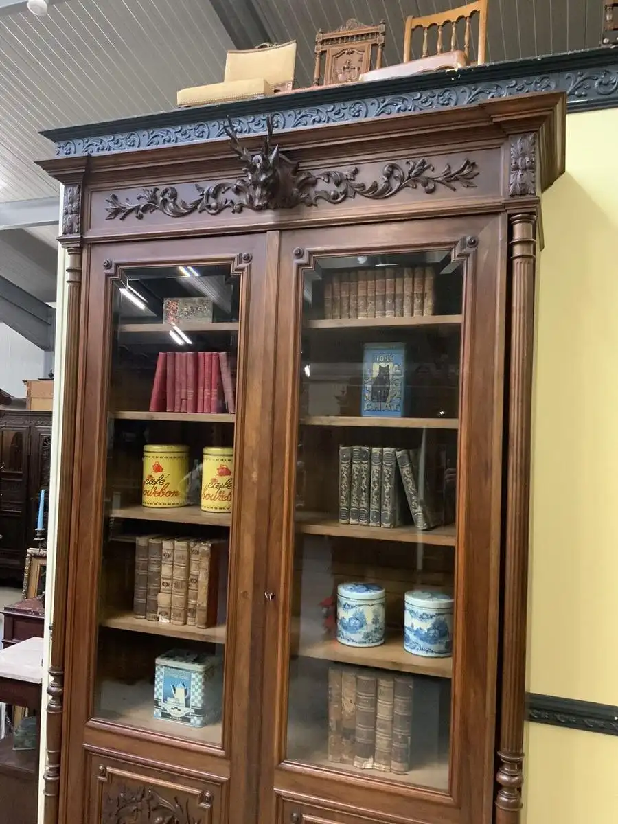 Antik - Bücherschrank, Vitrine, Jagd Schrank - Gründerzeit - Lieferung möglich! 10
