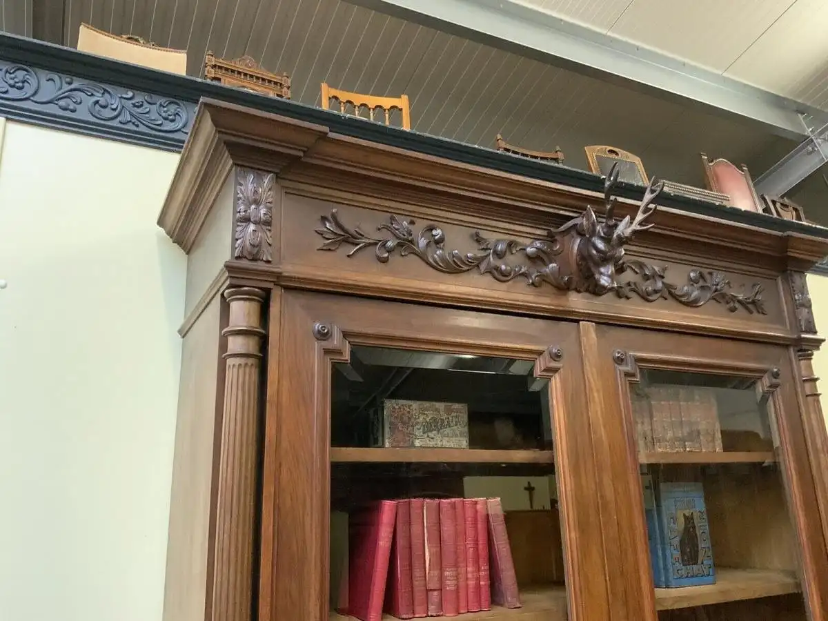 Antik - Bücherschrank, Vitrine, Jagd Schrank - Gründerzeit - Lieferung möglich! 14