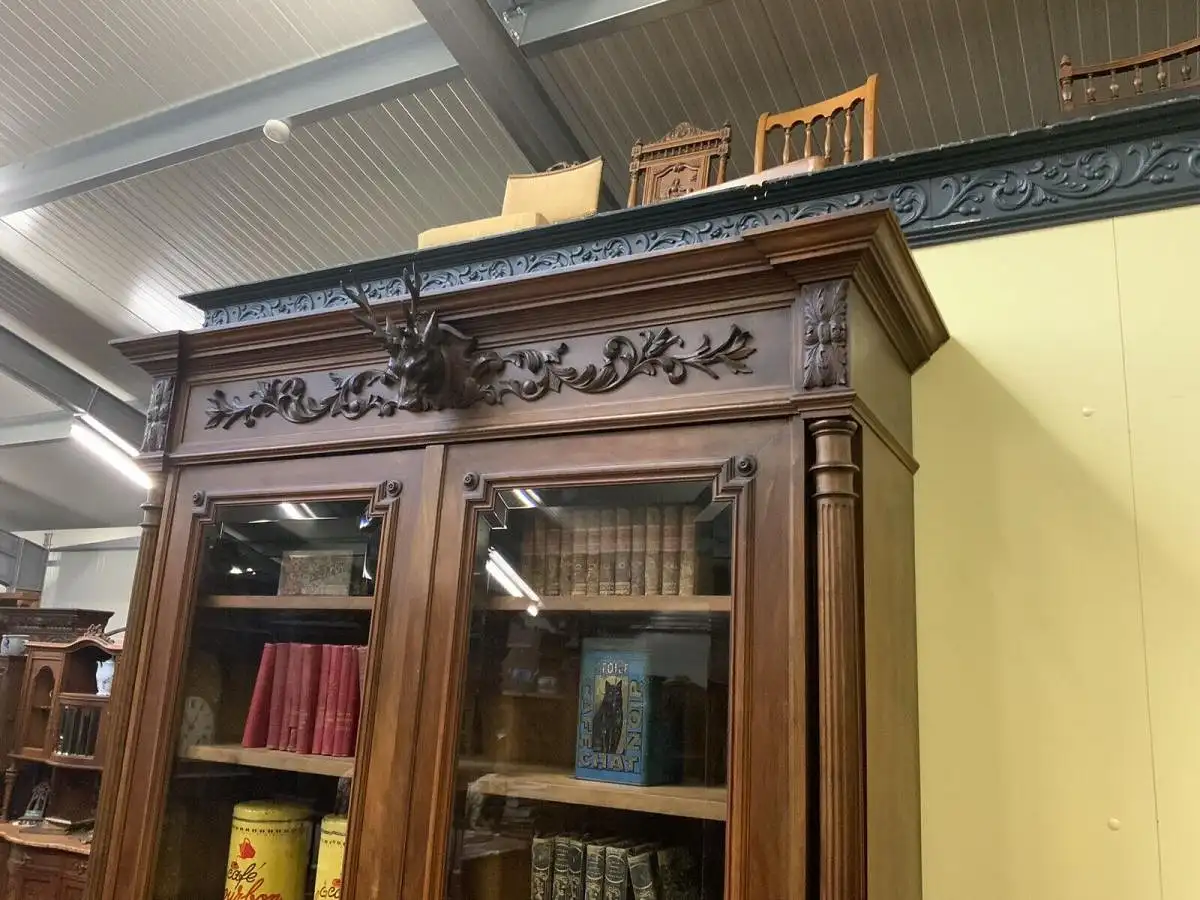 Antik - Bücherschrank, Vitrine, Jagd Schrank - Gründerzeit - Lieferung möglich! 15