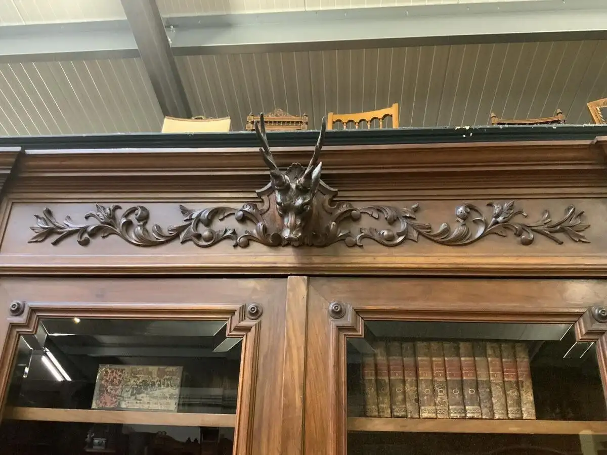 Antik - Bücherschrank, Vitrine, Jagd Schrank - Gründerzeit - Lieferung möglich! 16