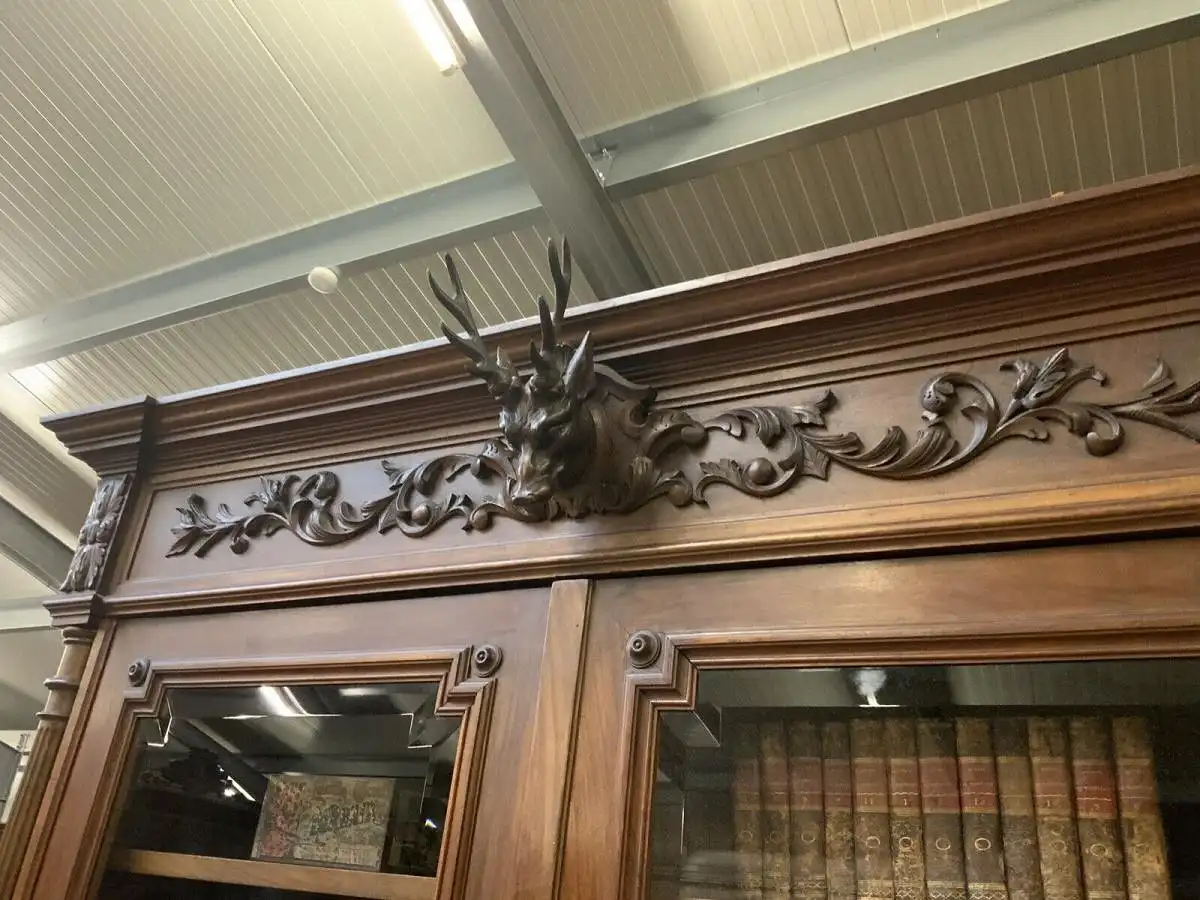 Antik - Bücherschrank, Vitrine, Jagd Schrank - Gründerzeit - Lieferung möglich! 18